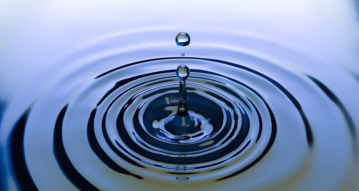 A water ripple created after a splash.