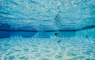 A deep view of a chlorinated swimming pool